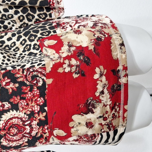 Multiples Multicolor Paisley Floral Animal Print Mobwife Bohemian Blouse Size S - Picture 9 of 11